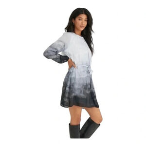 Cloth & Stone White and Black Gradient Dress